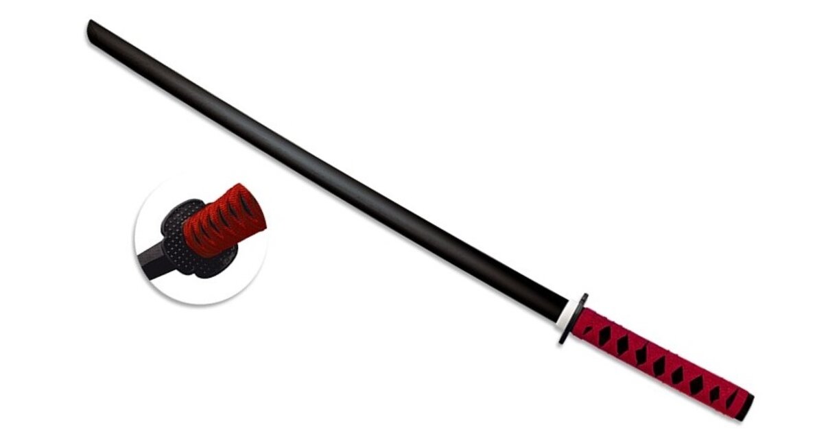 Pack 2 Bokkens Bois Noir – Sabre Entraînement Kendo 100 Cm – Bokken Arts Martiaux Avec Tsuba Amovible